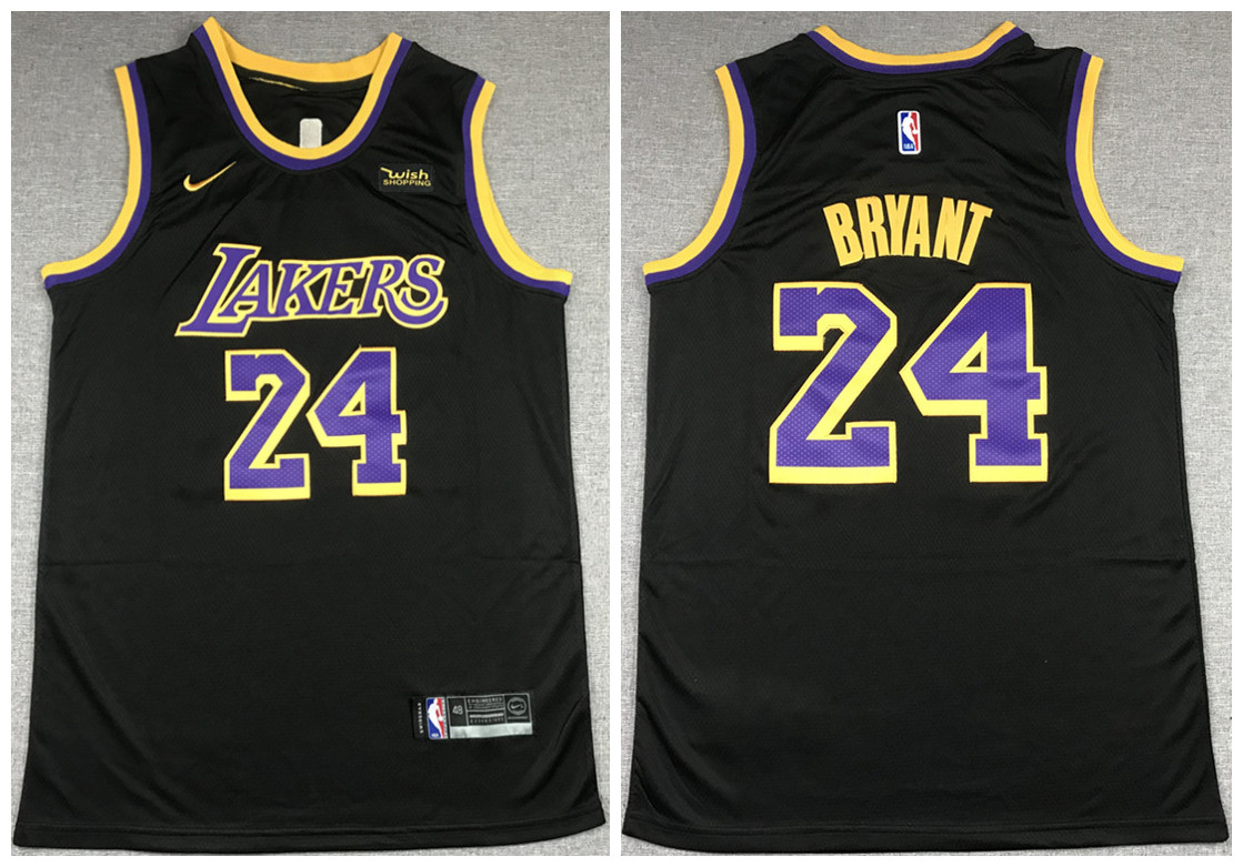 Men's Los Angeles Lakers #24 Kobe Bryant Black NBA Stitched Jersey Men's Los Angeles Lakers #24 Kobe Bryant Black NBA Stitched Jersey